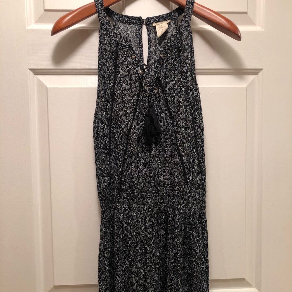 Mystree Black and White Print Sleeveless Romper, Size S